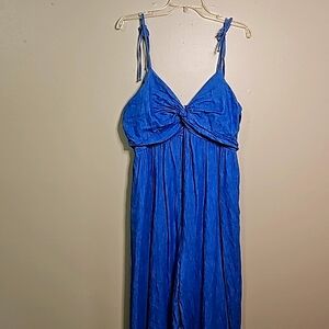 Tie Strap Denim Jumpsuit